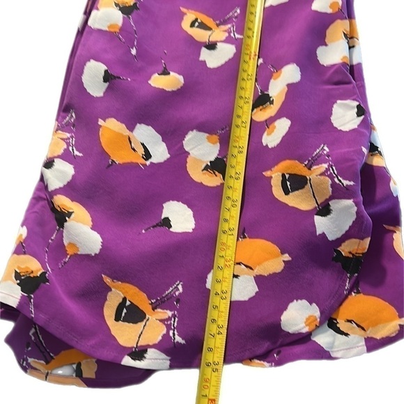 EUC Equipment Femme Floral Printed Ruffle Sleeve Pockets Silk Shirtdress M - Picture 11 of 12